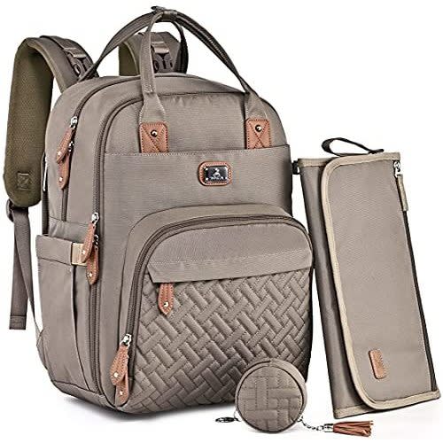 Diaper Bag Backpack with Portable Changing Pad, Pacifier Case and Stroller Straps