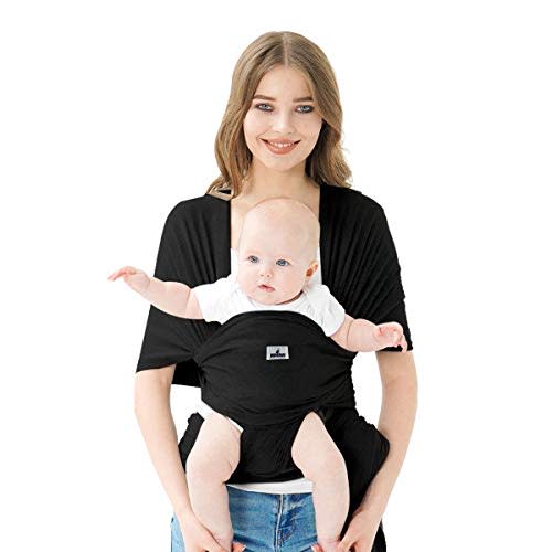 Baby Wrap Carrier Jeroray Baby Wrap,Hands Free Baby Carrier Infant Carrier,Lightweight,Breathable,Softness,Black