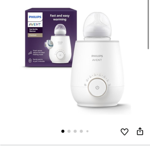 Philips Avent Premium Fast Bottle Warmer, with Smart Temperature Control, Water Bath Technology, Automatic Shut-Off, Model SCF358