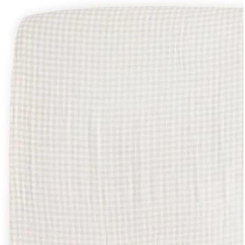 Little Unicorn Stretch Knit Crib Sheet | Super Soft | Sized for Standard Baby Crib & Toddler Mattress | Machine Washable | 52” x 28” x 6” | Cozy Bedding Sheet for Boys and Girls | Tan Gingham