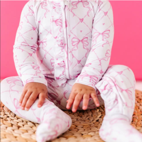 Take A Bow Ruffle Footie