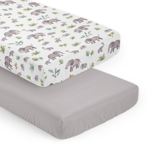 Sweet Jojo Designs Watercolor Elephants 2 Pack Fitted Crib Sheet by Sweet Jojo Designs | Wayfair