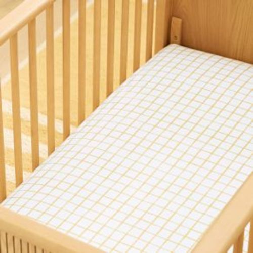 Organic Painterly Grid Crib Fitted Sheet