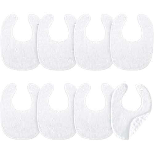 Cherub New Upgraded Muslin Baby Bibs for Drooling and Teething, 8 Pack Absorbent Baby Bandana Bibs for Baby Girl Boy, Soft Cotton Baby Drool Bibs
