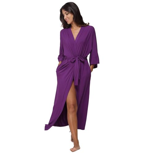 Women's Soft Robes Long Bath Robes Full Length Kimonos Sleepwear Dressing Gown,Solid Color