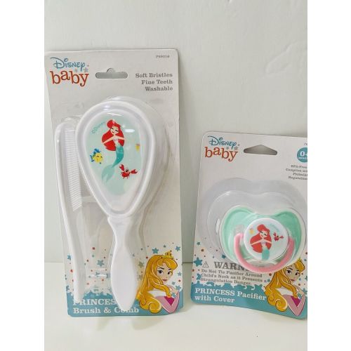 Disney Baby Princess Brush Comb Set Matching Pacifier - Ariel