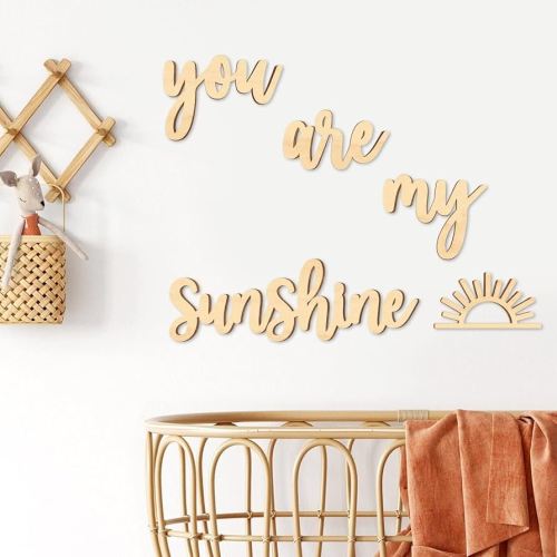 Amazon.com: Xylolfsty You Are My Sunshine Wall Decor Boho Nursery Wall Art 5 Pieces Neutral Wooden Decoration for Boys and Girls Bedrooms Hang On Wall Sign for Playroom (Words Style) : Baby