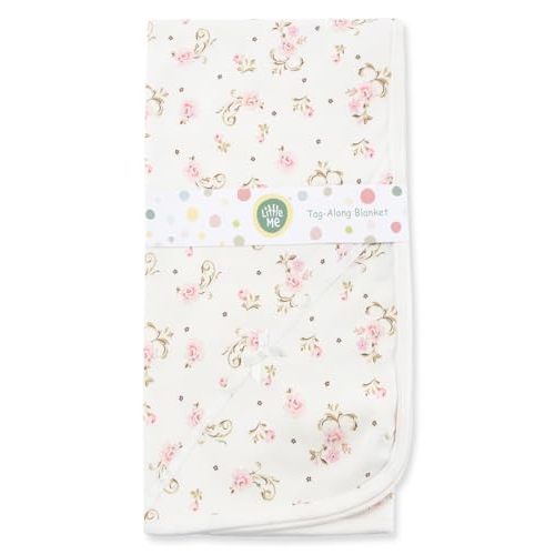 Little Me baby girls nursery swaddling blankets, Vintage Rose, One Size US
