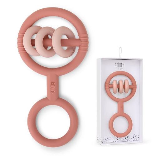 Silicone Baby Rattle Teething Toys - Cute Shaped Teething Relief for 0-6 Months, Easy to Clean Teether Ring - Newborn Essentials