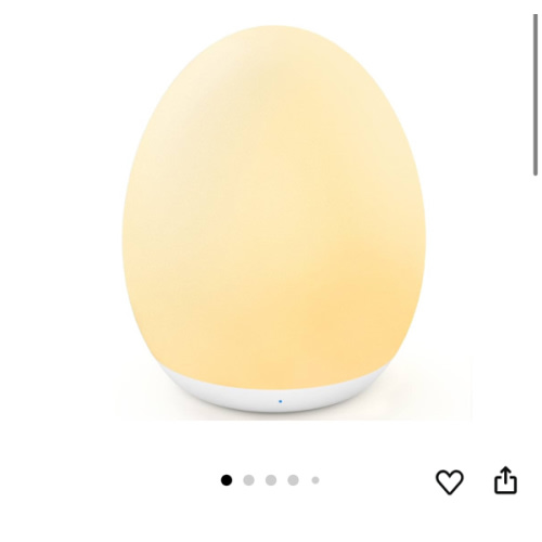 MediAcous Night Light for Kids, Egg Light for Nursery, 7 Colors Changing & Stepless Dimming, Soft Silicone Touch Night Lamp with 1 Hour Timer, Rechargeable Nursery Night for Breastfeeding