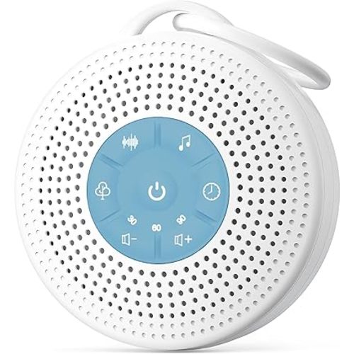 Portable Baby Sound Machine, White Noise Machine with 21 Soothing Sounds, 3 Timer and Memory Function, 2000mAh Powerful Battery, White Noise Sound Machine for Baby Adult (Blue, Normal)