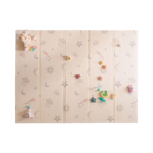 Nuby Reversible Baby Floor Mat - Foldable and Lightweight Baby Play Mat for Floor - Easy Storage and Travel - Stars and Sky