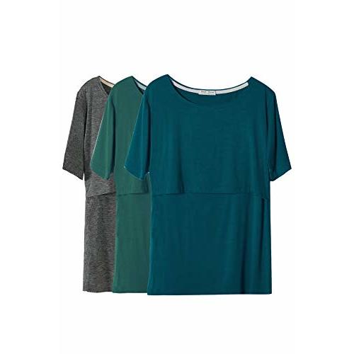 Smallshow Women's Maternity Nursing Tops Short Sleeve Breastfeeding Clothes