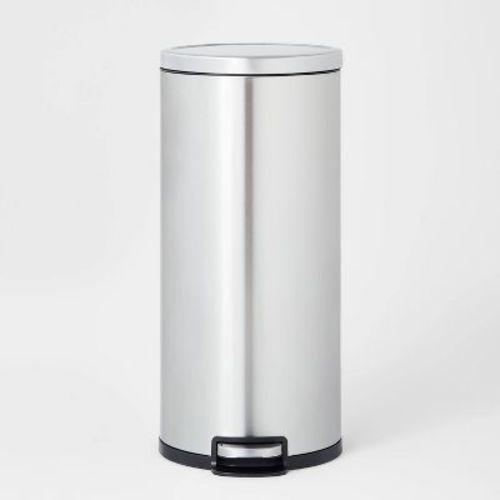 30L Round Step Trash Can - Brightroom™, Color: Silver