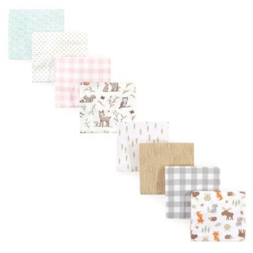 Hudson Baby Cotton Flannel Receiving Blankets Bundle Set, Enchanted Forest Woodland, One Size