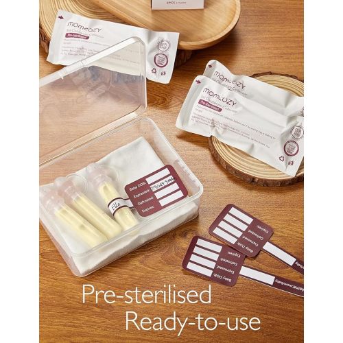 Momcozy Colostrum Collector Reusable Breast Milk Collector with Storage Case and Cotton Wipe, Portable Colostrum Container BPA Free, Multi-Use Collector 5ml-6pcs - 6 Count