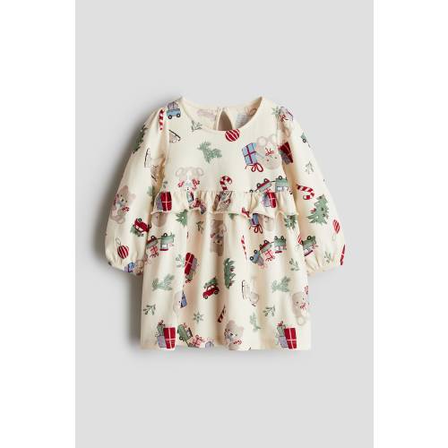 RUFFLE-TRIMMED JERSEY DRESS