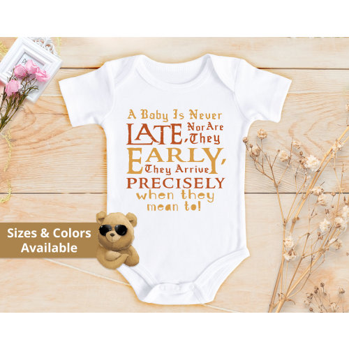 LOTR A Baby Is Never Late Bodysuit Bodysuit | Funny Baby Shirt | Lotr Coming Home Outfit | Baby Announcement Cute Gift | 833