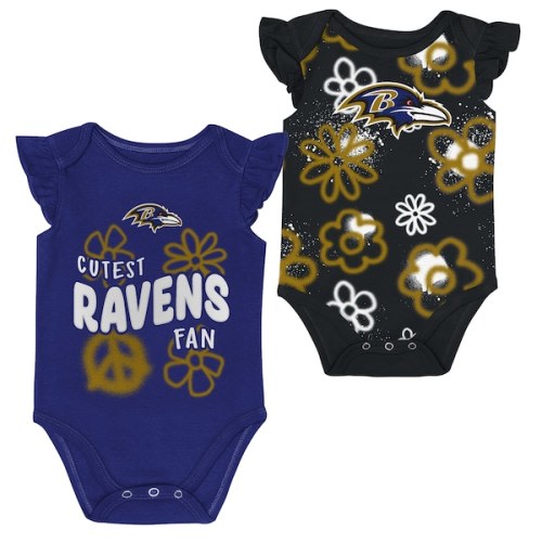Girls Newborn & Infant Baltimore Ravens Outerstuff The Sunshine Two-Piece Bodysuit Set