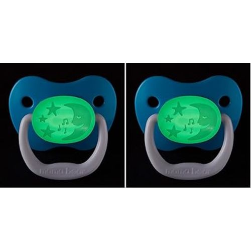 Amazon Brand - Mama Bear Glow-in-The-Dark Baby Pacifier, Stage 2 (6-12M), BPA Free, Assorted Colors, 4 Count (Pack of 2)