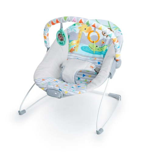 Bright Starts Safari Fun Vibrating Bouncy Bouncing Seat with Toy Bar for Infants
