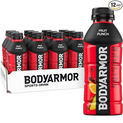 BODYARMOR Sports Drink, Fruit Punch, Electrolyte Drink Hydration, 16 Fl Oz Bottles (12 Pack), Flavored Coconut Water with B Vitamins & Antioxidants