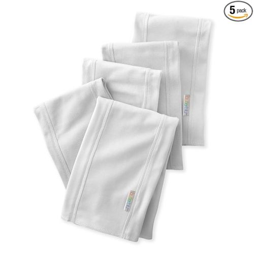 Bailey 5-Pack Burp Cloths 100% Organic Cotton Knit for Newborn & Baby Boys & Girls, White, One Size