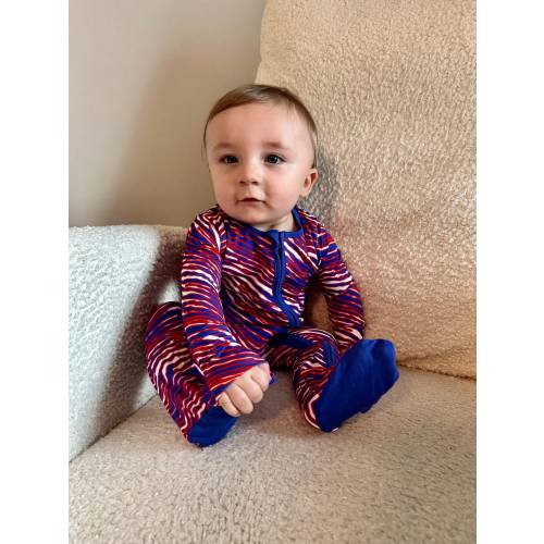 Baby Romper Infant Pajama Zubaz Stripe Print Buffalo Football