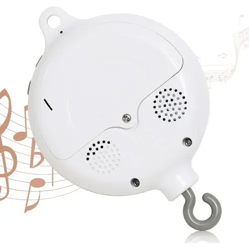 Crib Mobile Rotary Music Box, 35 Lullabies Crib Mobile Battery Operated Plays with 360° Rotating Hook Volume Adjustable(Battery Not Include)