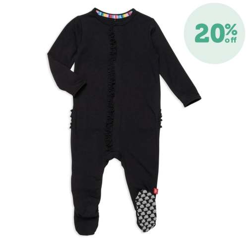 onyx RightFit™ magnetic parent favorite footie with ruffles – Magnetic Me