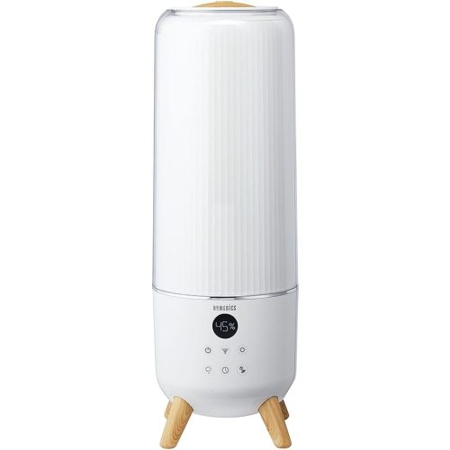 Homedics Ultrasonic Humidifier - Large Deluxe Air Humidifiers for Bedroom, Plants, Office - Top-Fill 1.47-Gallon Tank, Cool Mist, Essential Oil Pads and Built-In Timer, 3 Speed Settings, White