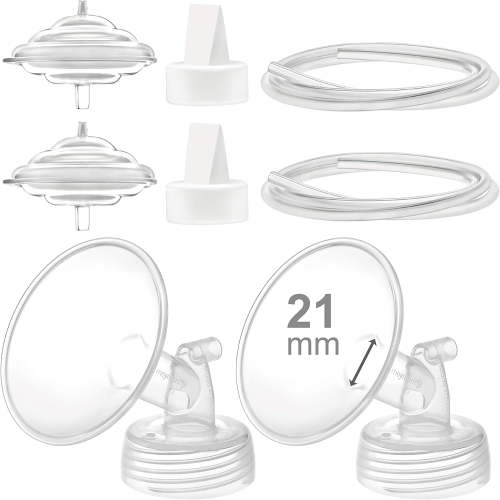 Maymom 21 mm Flanges, Duckbill Valves, Tubes, Backflow Protectors Compatible with Spectra S1 S2 9 Plus Breastpump. Replacement Pump Parts for Spectra Pump Accessories