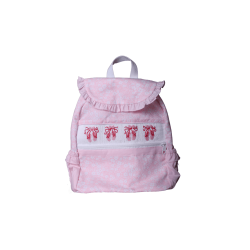 Smocked Pink Floral Ballet Backpack