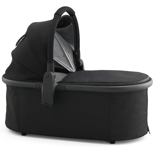 Mockingbird Bassinet - Compatible Single and Single-to-Double Strollers - Newborn Lie-Flat and Overnight Sleep Solution - Mattress, Sheet Included - Black