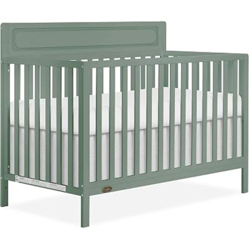 Dream On Me Avery 5-in-1 Convertible Full-Size Baby Crib in Meadow Green, Converts to Toddler Bed, Daybed & Full-Size Bed, 3 Adjustable Mattress Heights, Greenguard Gold & BSA Certified