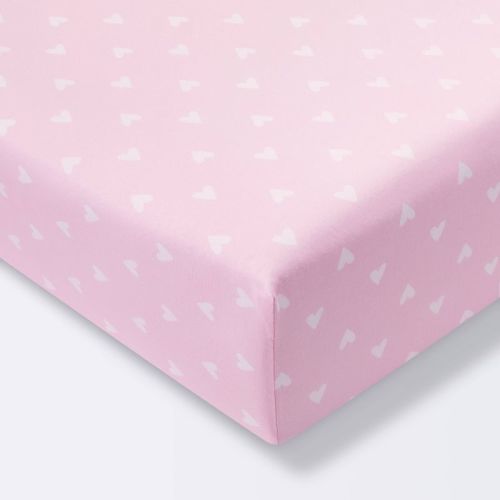 Fitted Crib Sheet Hearts - Cloud Island™ Pink