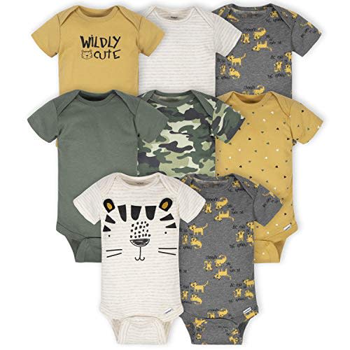 Gerber Baby Boys' 8-Pack Short Sleeve Onesies Bodysuits