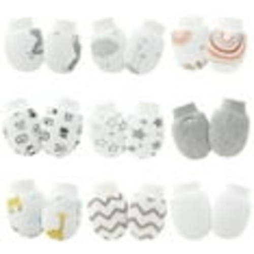 ZACPNCV 15 Pairs Baby Mittens No Scratch Mittens Newborn Infant Mittens Elastic Wrist Gloves for 0-12 Months Baby Boys Girls Gray 0-12 Months