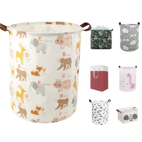 Laundry Hamper, Collapsible Laundry Basket Dorm, Baby Laundry Basket, Large Laundry Hamper Waterproof with Leather Handle for Dirty Clothes, Kids Toys, Bedroom, Bathroom