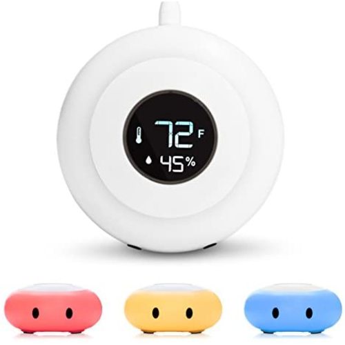 LittleHippo Kelvin Color Changing Nursery Night Light, Customizable Room Thermometer and Hygrometer for Children/Kids