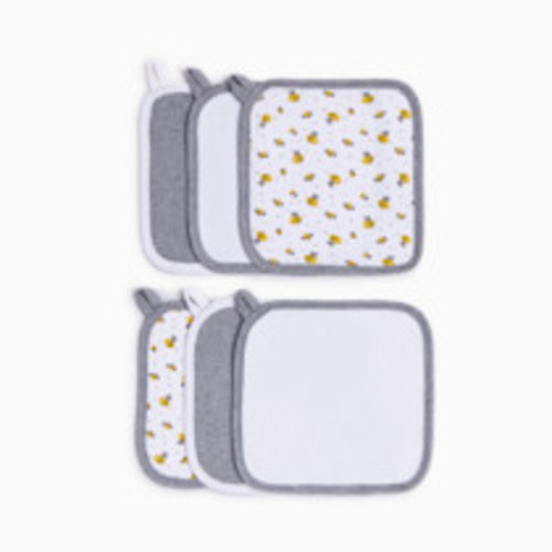 Small Story Organic Cotton Washcloths Multipack - Gray Bees, 6