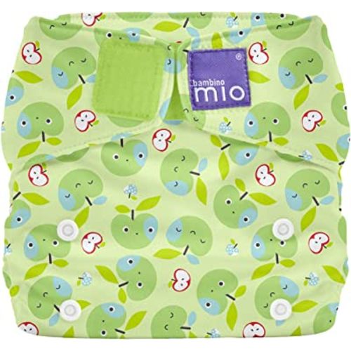 Bambino Mio, Miosolo Classic All-in-One Reusable Cloth Diaper, Adjustable Size, Eco Chemical Free Diaper, Apple Crunch
