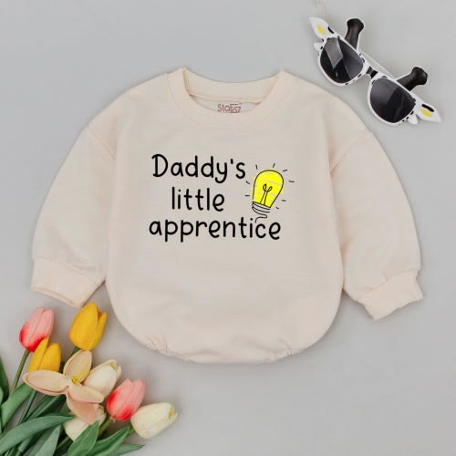 Daddy's Little Apprentice Baby Romper, Future Electrician Baby Bodysuit, First Father's Day Baby Outfit, Baby Announcement Gift, Baby Shower
