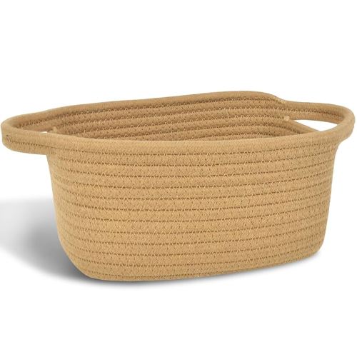 ABenkle Small Storage Basket, Mini Basket, Cute Tiny Cotton Rope Woven Basket, Shelf Basket, Boho Decorative Toy Storage Bin Gift Basket