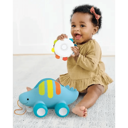 Skip Hop Dinosaur Pull Along Baby Musical Toy, 3-in-1, Explore & More