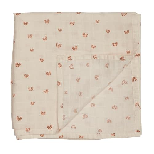 Huxie Swaddle Blanket - Organic Cotton - Swaddles for Newborns - Newborn Swaddle - Muslin Swaddle Blankets - 100% Cotton Blanket, 47" x 47" Swaddle (Rainbows)