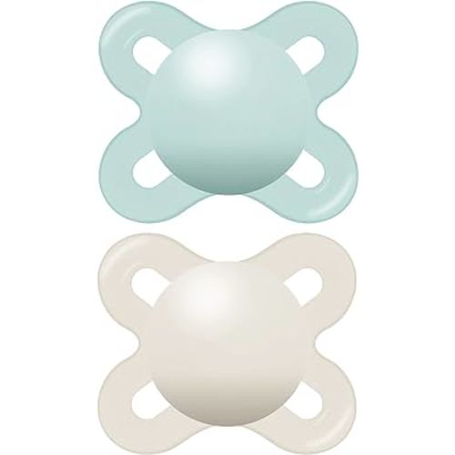 MAM Original Start Matte Newborn Baby Pacifier, Best Pacifier for Breastfed Babies, Sterilizer Case, Unisex, 0-3 Months (Pack of 2)