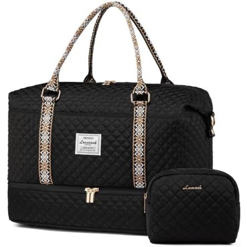 LOVEVOOK Travel Duffle Bag,Weekender Bags for Women with Shoe Compartment,Carry on Overnight Bag with Toiletry Bag,Gym Duffel Bag with Wet Pocket, Hospital Bags for Labor and Delivery