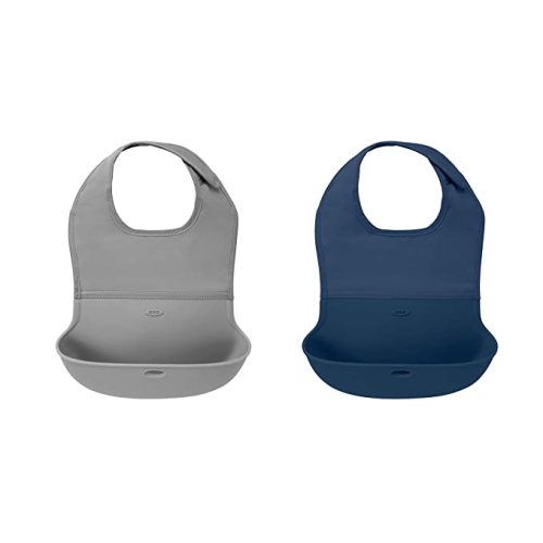 OXO Tot Roll-Up Bib 2 Pack Gray/Navy - Navy/Gray