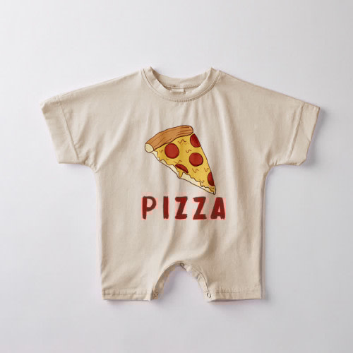 PIZZA Baby Beige Casual Romper